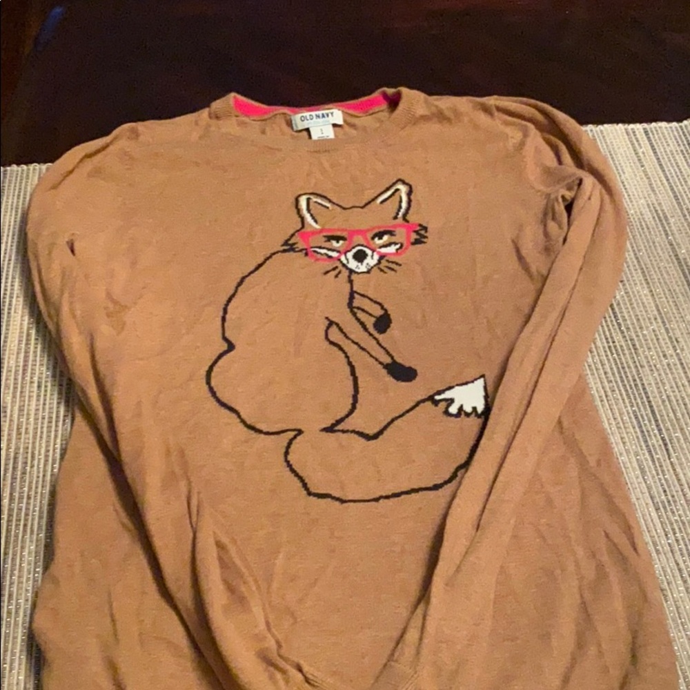 Old Navy cute fox sweater size small